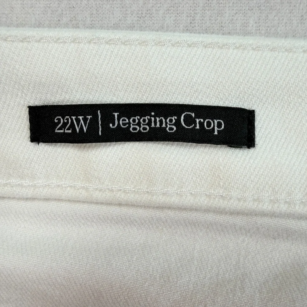 Talbots Womens Cropped Jeggings‎ Plus Size 22W White Stretch Casual Chic Coastal